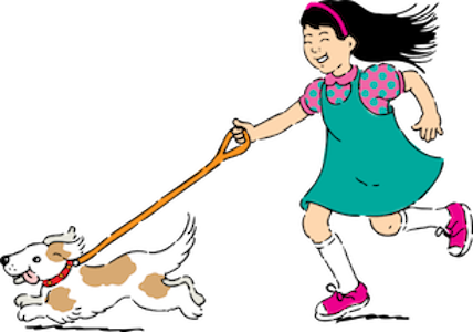 A girl with a dog