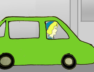 a lady driving